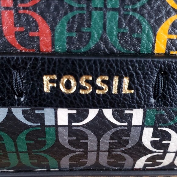 FOSSIL Skylar Satchel Multi-colored Geometric Pattern Crossbody Bag - Picture 3 of 6